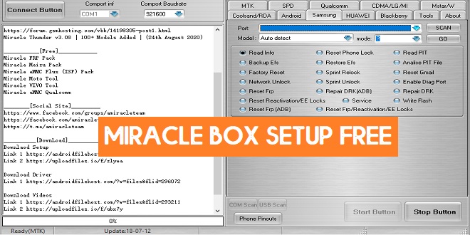 Download Miracle Box Latest Setup V3.09 | Miracle Thunder Update