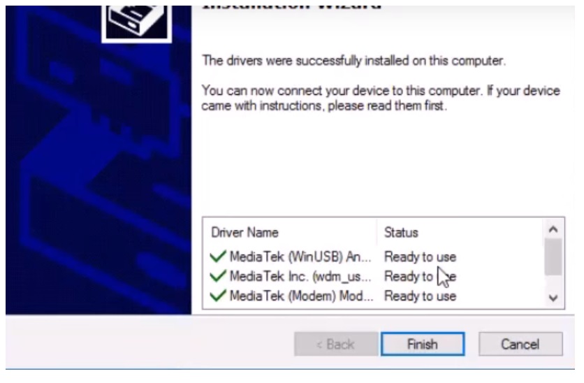 Finish MTK USB Driver - MediaTek