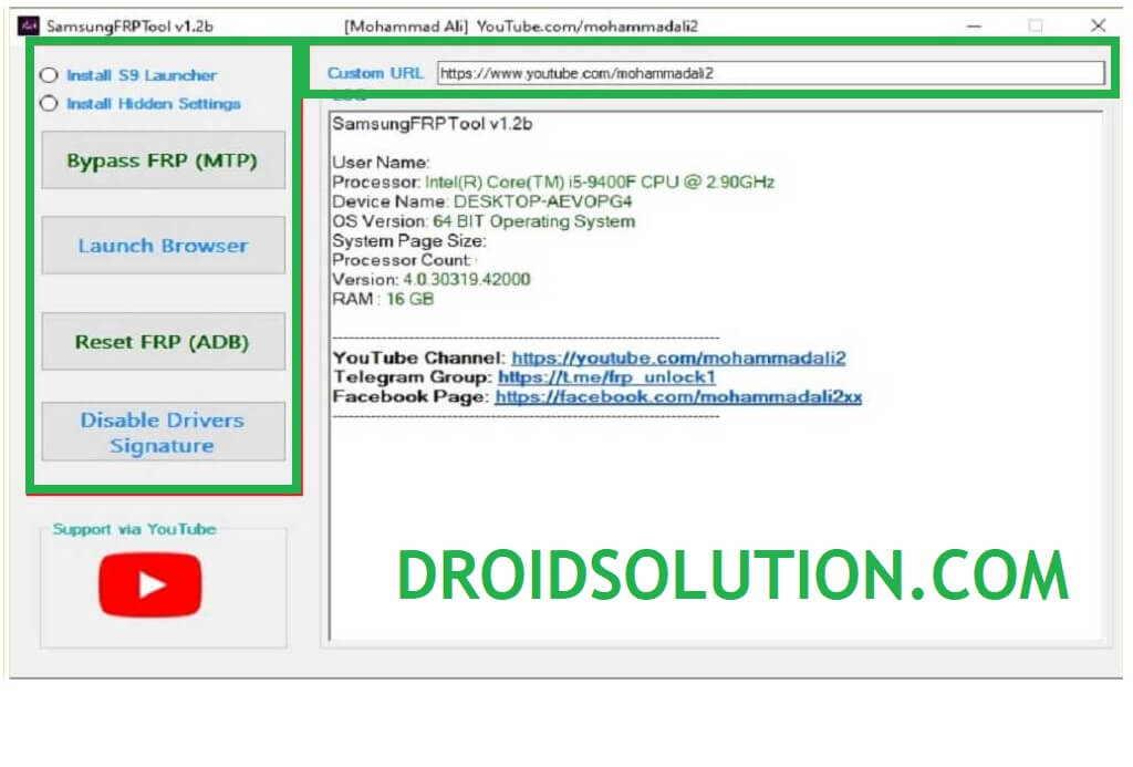 Download Samsung FRP Tool v1.2b Latest Bypass FRP in MTP Mode