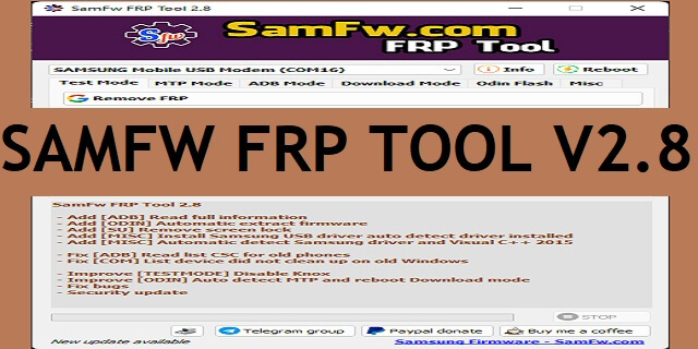SamFw FRP Tool v2.8 Download – Samsung Android FRP 9, 10, 11, 12 ADB Enable Tool
