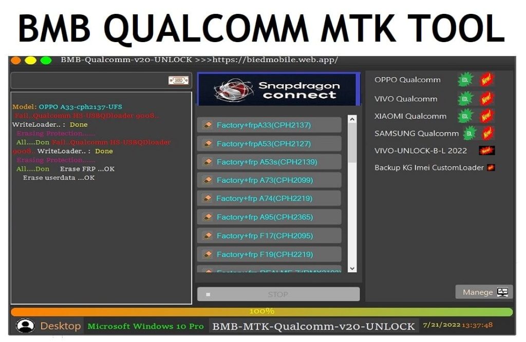 BMB Qualcomm MTK Tool V20 Download Latest Android Unlock Tool